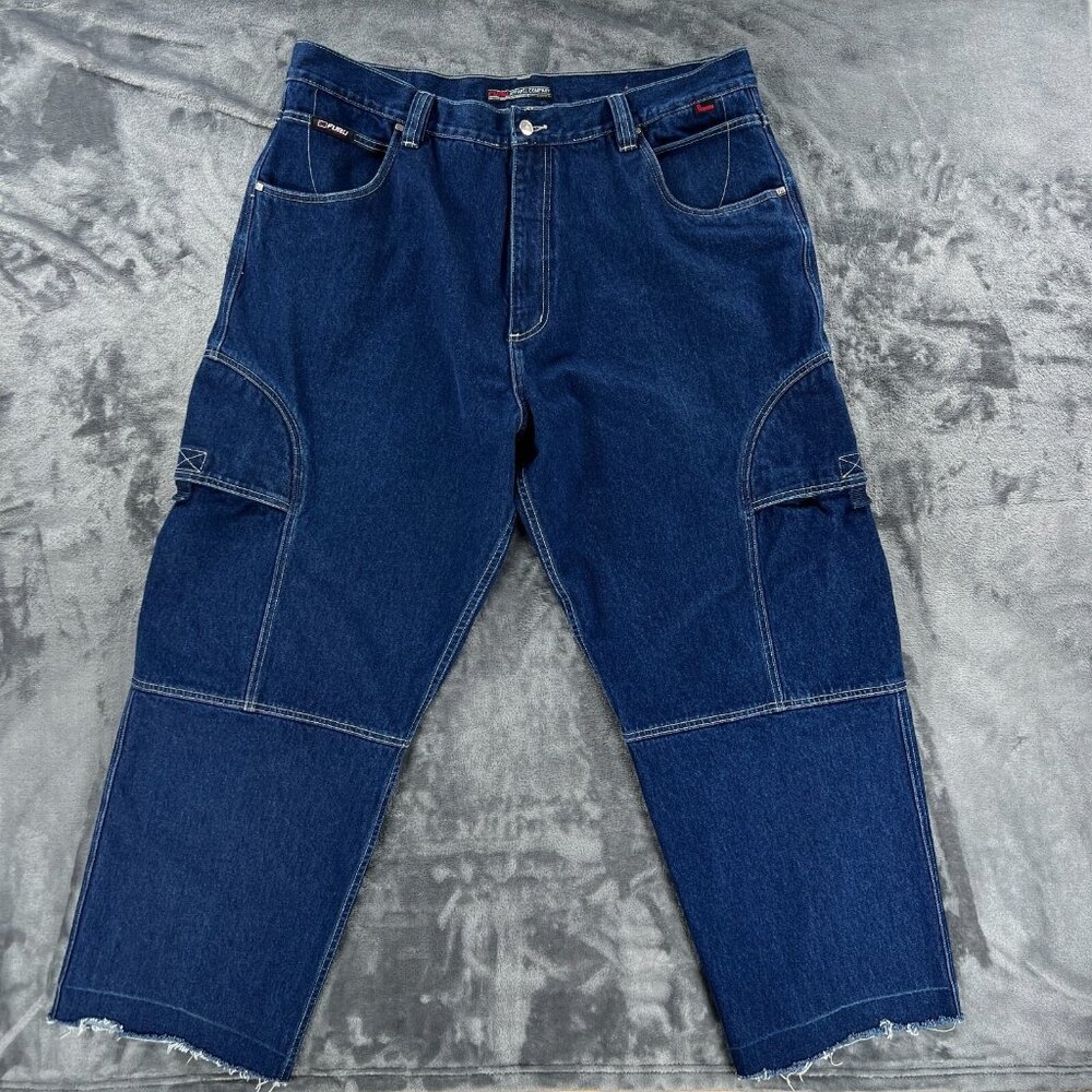 FUBU The Collection Men 40x30 VTG 90 Y2K Cargo Carpenter Jeans Baggy Skate Denim